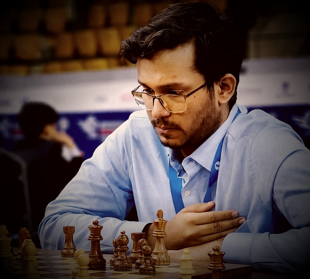 GM Arjun Kalyan at the board