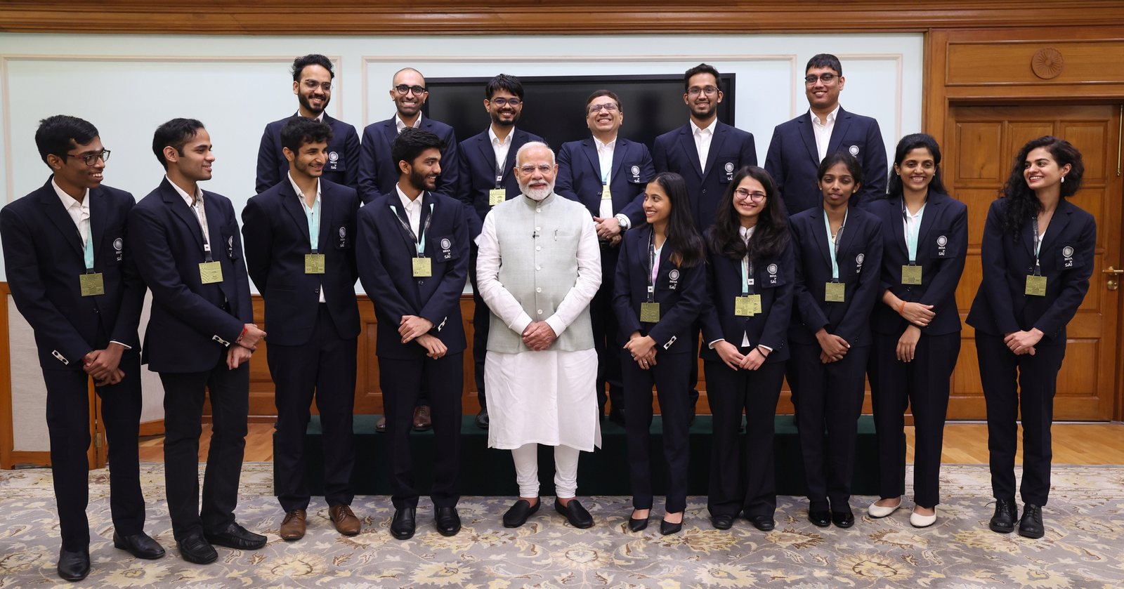 The India Olympiad teams meeting the Prime Minister after the 2024 Olympiad